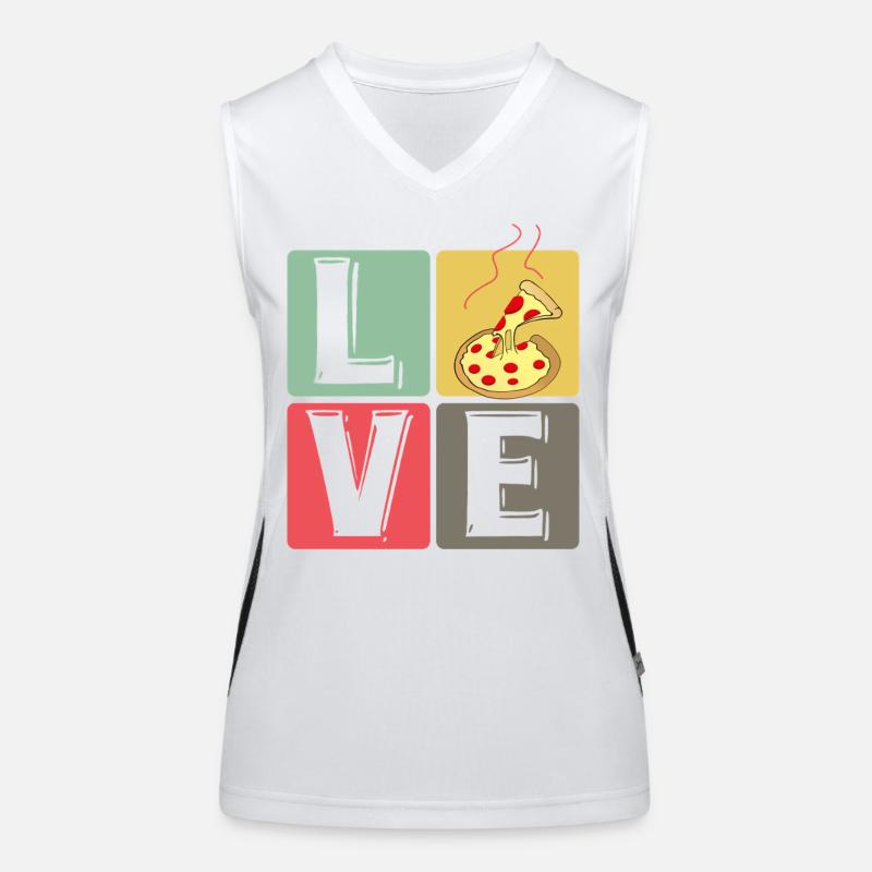 PizzaLove Blockkunst Funktionelles Kontrast-Tank Top für Frauen