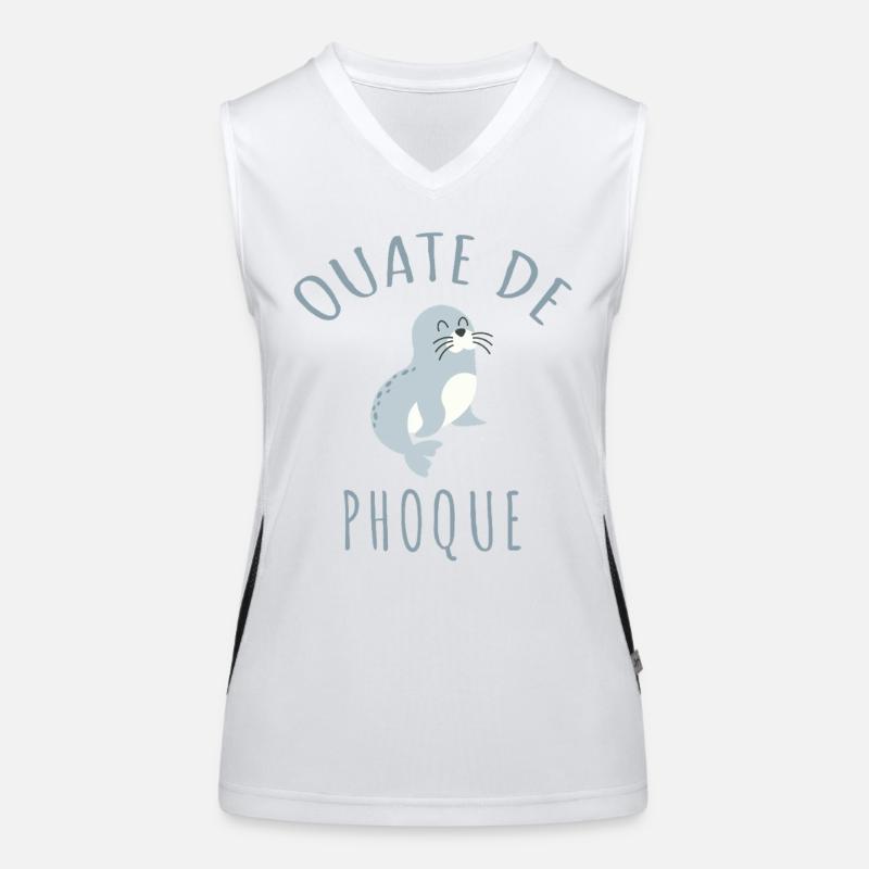 Ouate de Phoque Humour Français Jeu de Mots Rigolo Débardeur respirant contrasté Femme