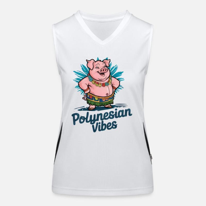 Polynesian Vibes Design Paradise Vacation Women's Functional Contrast Tank Top