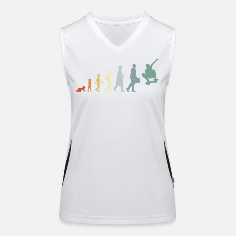 Skateboarder Evolution Funktionelles Kontrast-Tank Top für Frauen