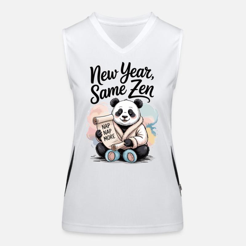 Panda T-Shirt – New Year, Same Zen Women's Functional Contrast Tank Top