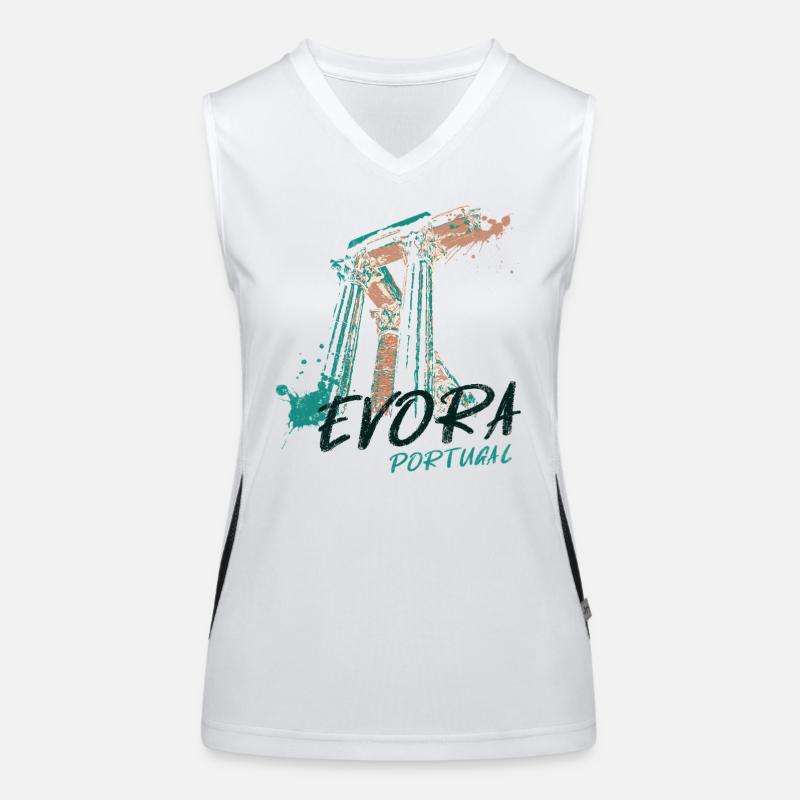 Illustration des römischen Tempels von Évora Funktionelles Kontrast-Tank Top für Frauen