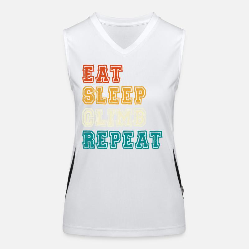 Eat Sleep Climb Repeat Design Funktionelles Kontrast-Tank Top für Frauen
