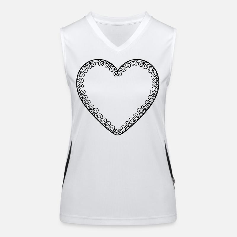 Gingerbread Heart Empty – Heart Template Bavaria Motif Women's Functional Contrast Tank Top