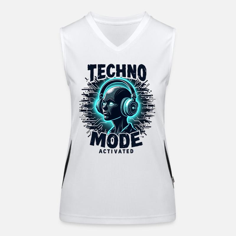 Techno Mode Activated – Rave Musik Funktionelles Kontrast-Tank Top für Frauen