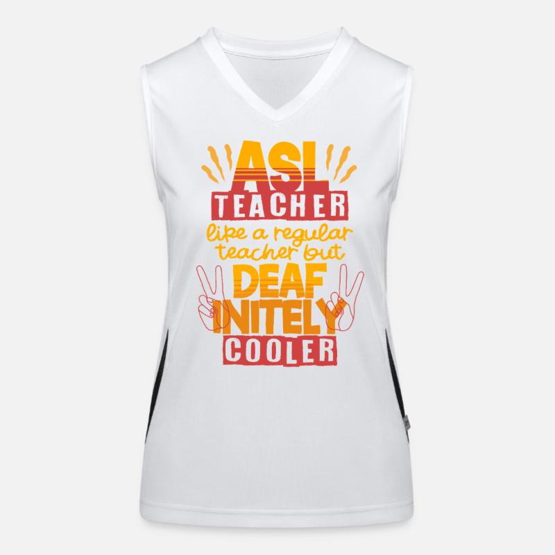 ASL Lehrer Deaf-inetly ASL Teacher Funktionelles Kontrast-Tank Top für Frauen