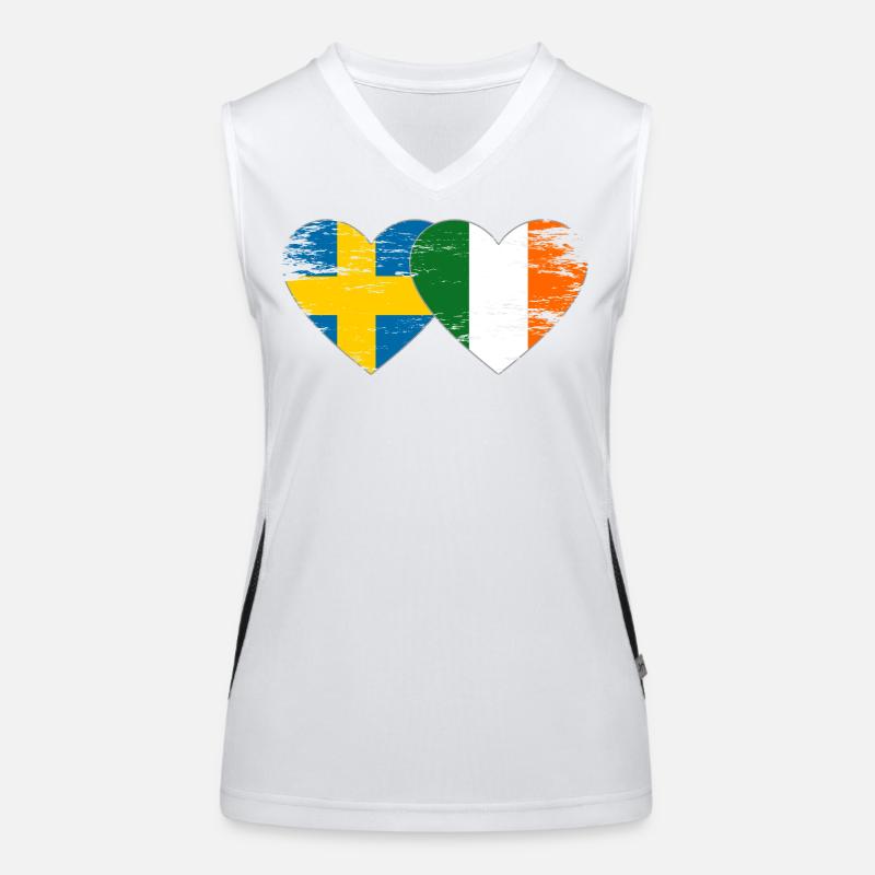 Suède Irlande Drapeau Coeur Débardeur respirant contrasté Femme