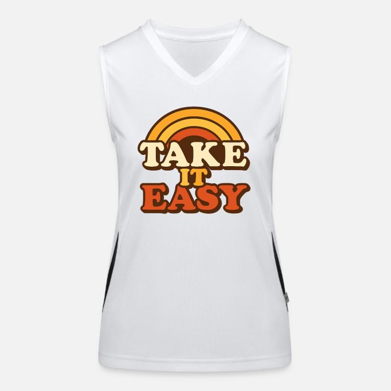 Take It Easy Retro Design Funktionelles Kontrast-Tank Top für Frauen