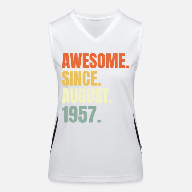 awesome since august 1957 birthday Funktionelles Kontrast-Tank Top für Frauen