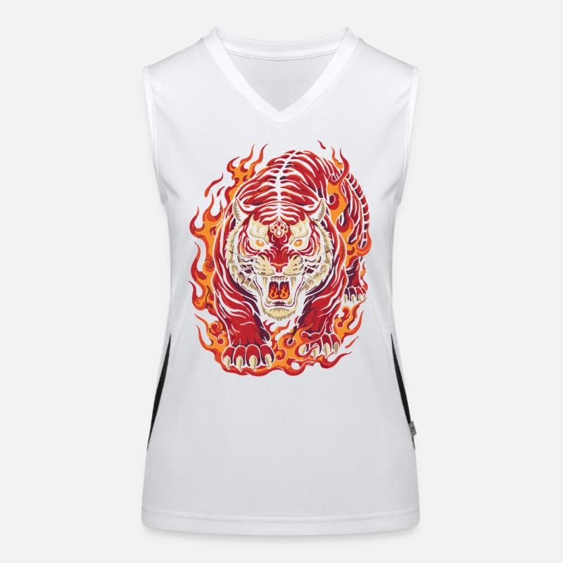 Feuertiger-Geist-Design Funktionelles Kontrast-Tank Top für Frauen