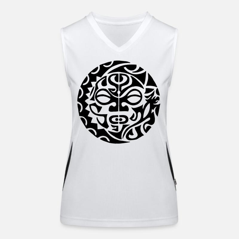 Polynesian Skull (Black) Women's Functional Contrast Tank Top