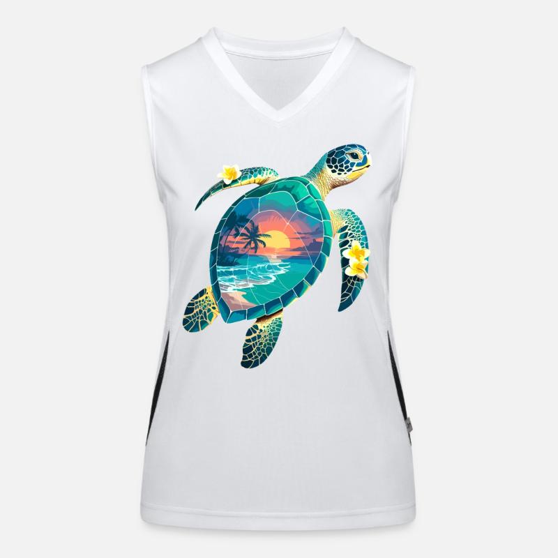 Turtle Waves Surf Turtle Surfer Turtles Débardeur respirant contrasté Femme