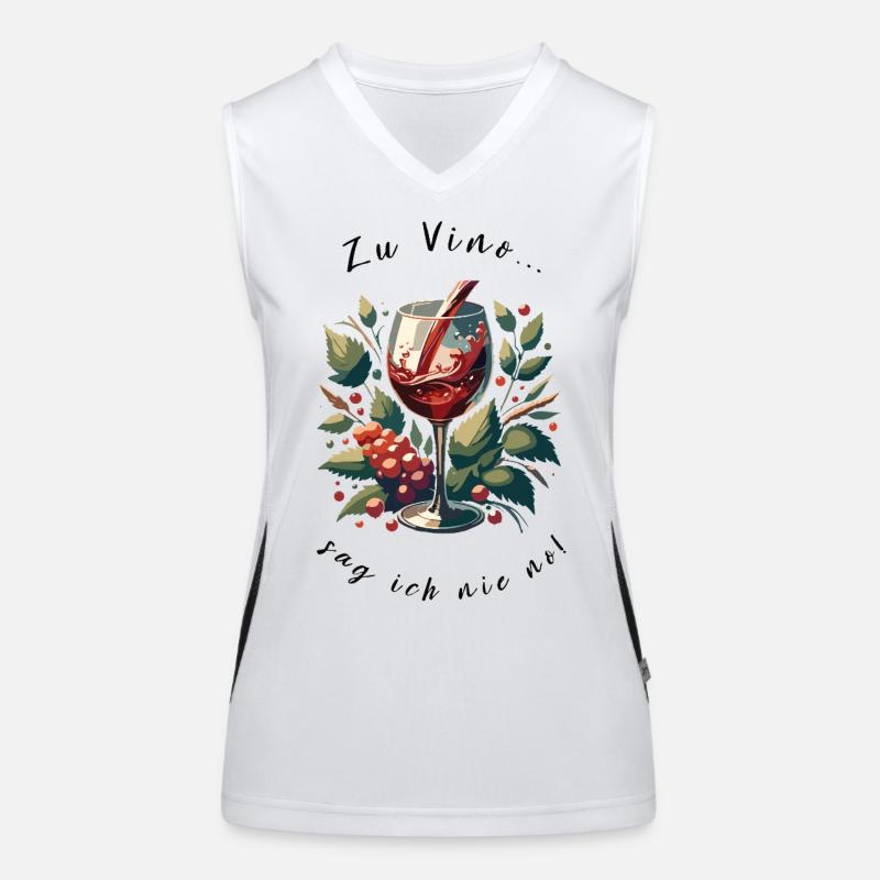 Weinglas mit Trauben Kunstmotiv Funktionelles Kontrast-Tank Top für Frauen