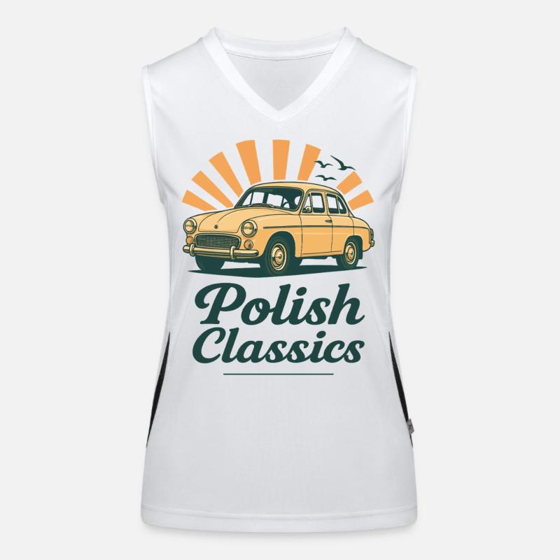 Polnisches klassisches Meerjungfrauenauto Nostalgischer polnischer Stolz Funktionelles Kontrast-Tank Top für Frauen