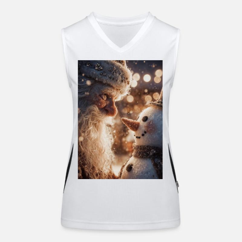 Snowbound Santa und Schneemann Funktionelles Kontrast-Tank Top für Frauen