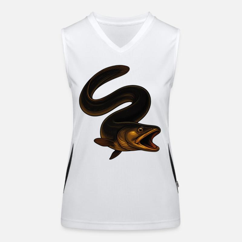 Fascinating eel in the water Women's Functional Contrast Tank Top