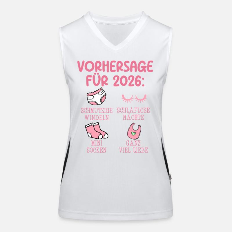 Werdende Mutter 2026 VORHERSAGE Lustiges Funktionelles Kontrast-Tank Top für Frauen