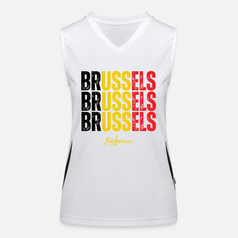 Brussels Belgium, memory of Brussels Women's Functional Contrast Tank Top