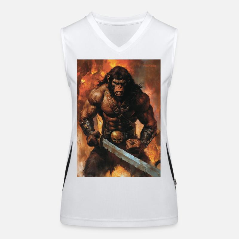 Heavy Metal Monkey with Sword Women's Functional Contrast Tank Top