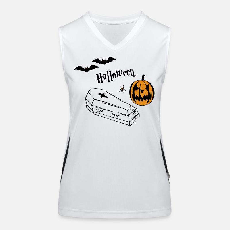 Silhouette de citrouille d’Halloween Débardeur respirant contrasté Femme
