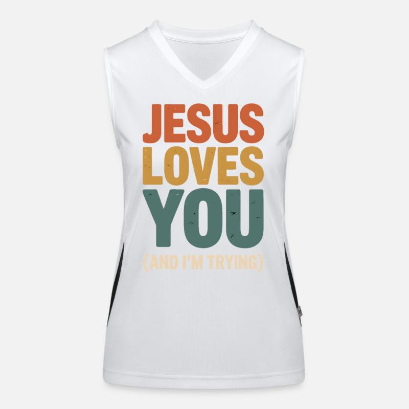 Jesus Loves You Tee Funktionelles Kontrast-Tank Top für Frauen