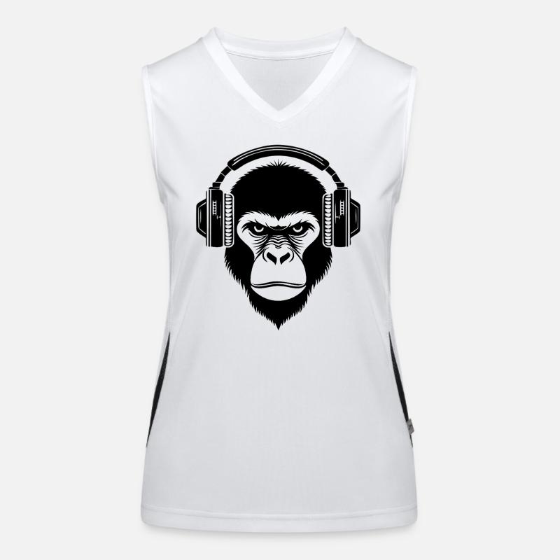 Heavy Bass Drop Monkey Head Design Shirt Women's Functional Contrast Tank Top
