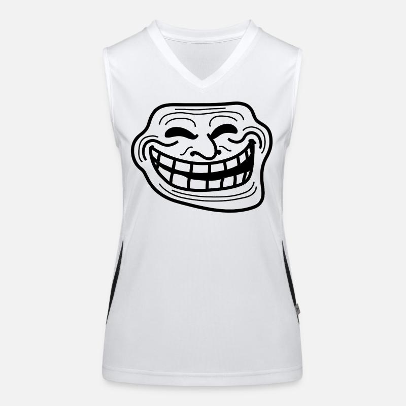 Bold Grin Linework Illustration Women's Functional Contrast Tank Top