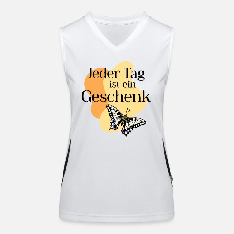 Jeder_Tag_ist_ein_Geschenk Débardeur respirant contrasté Femme