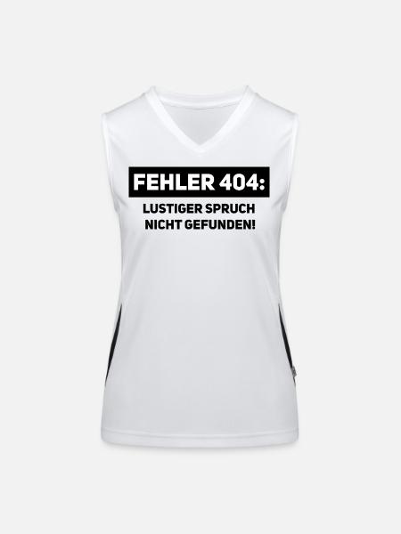 Fehler 404 – Lustiger Informatiker Spruch - Funktionelles Kontrast-Tank Top für Frauen - Weiß/Schwarz - Vorne