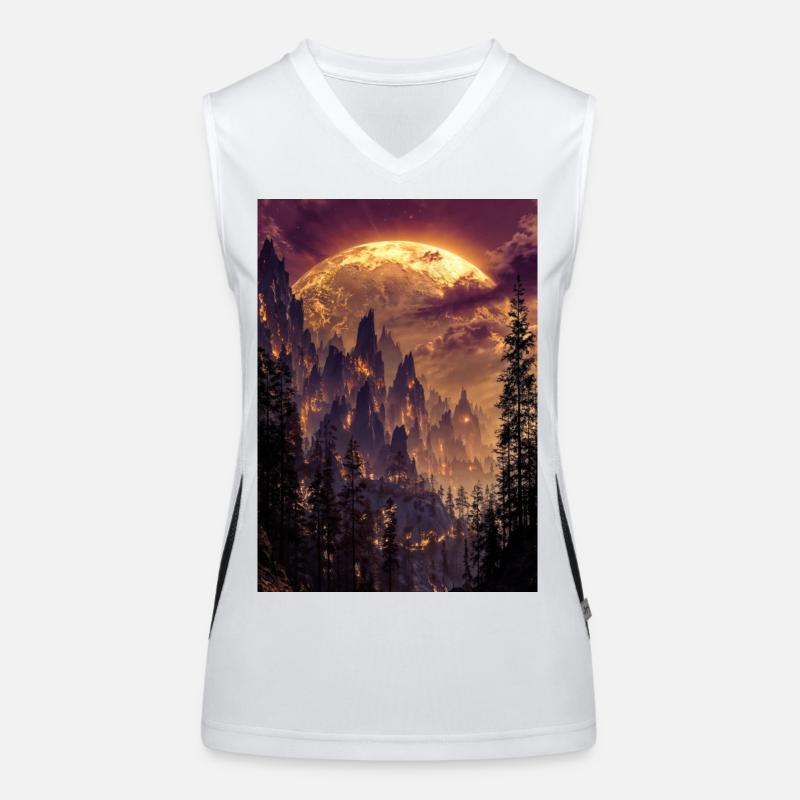 Fiery Summit at Dusk Women's Functional Contrast Tank Top