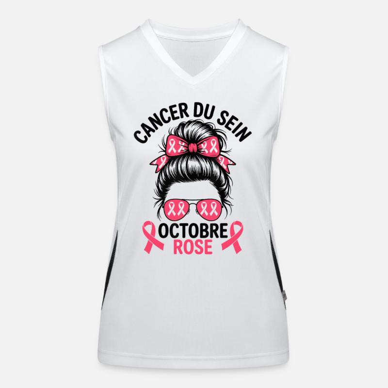 Rosa Oktober Schleife Weibliches Bewusstsein Funktionelles Kontrast-Tank Top für Frauen