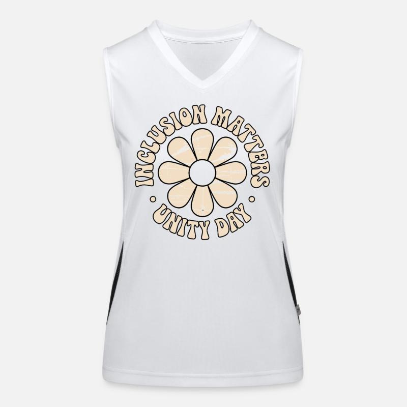 Message d’inclusion Fleurs rétro Débardeur respirant contrasté Femme