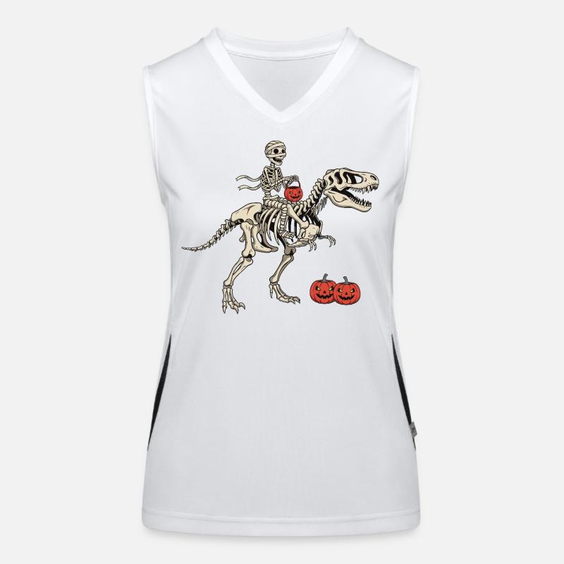 Skelett Reiter auf T Rex Funktionelles Kontrast-Tank Top für Frauen