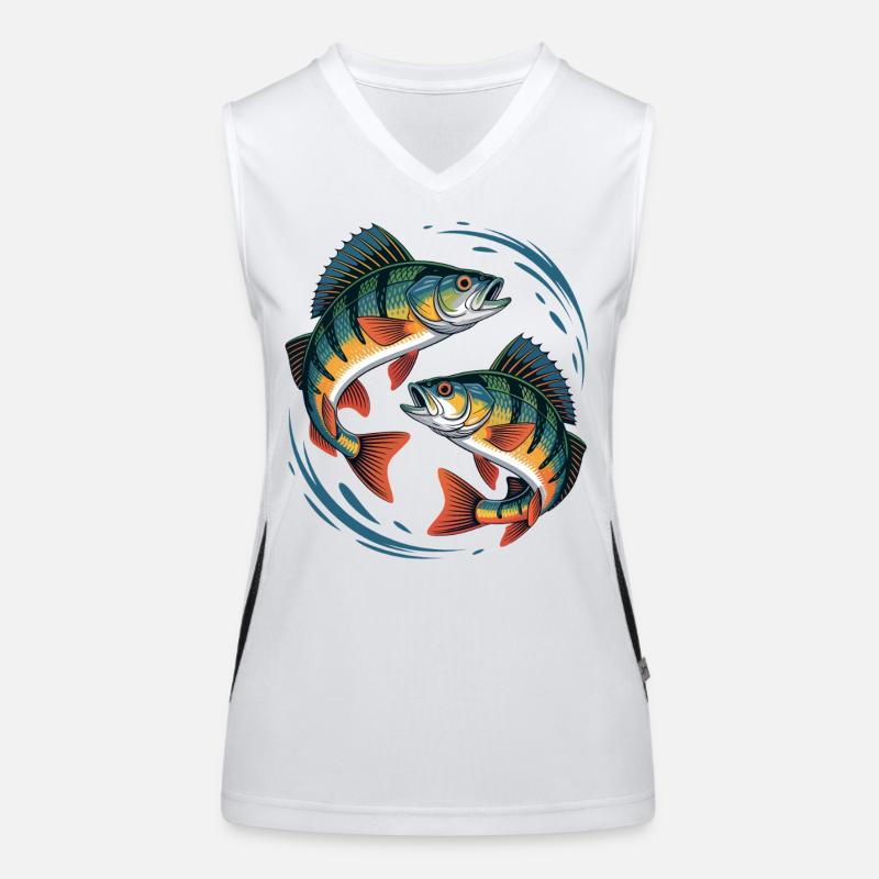 Zwei springende Barsche Funktionelles Kontrast-Tank Top für Frauen