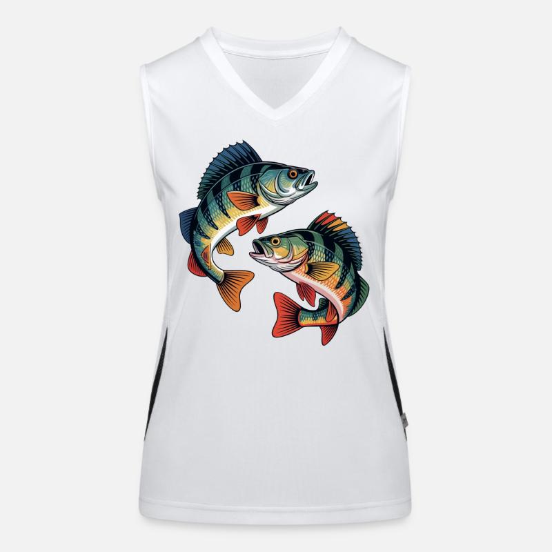 Zwei springende Barsche Funktionelles Kontrast-Tank Top für Frauen