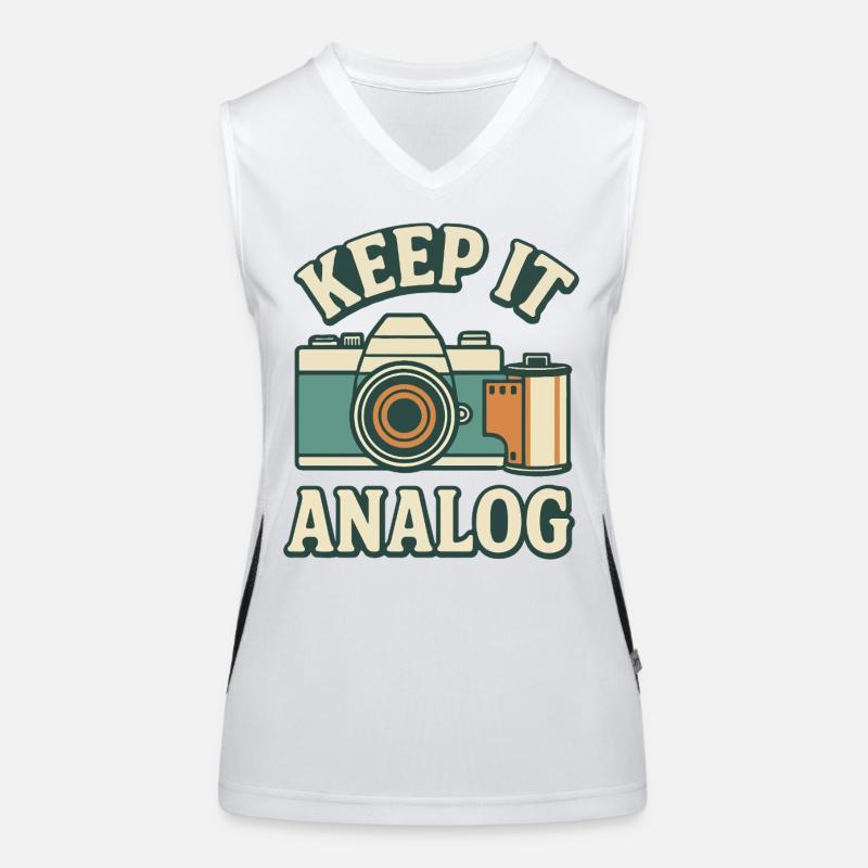 Bleib analog Funktionelles Kontrast-Tank Top für Frauen