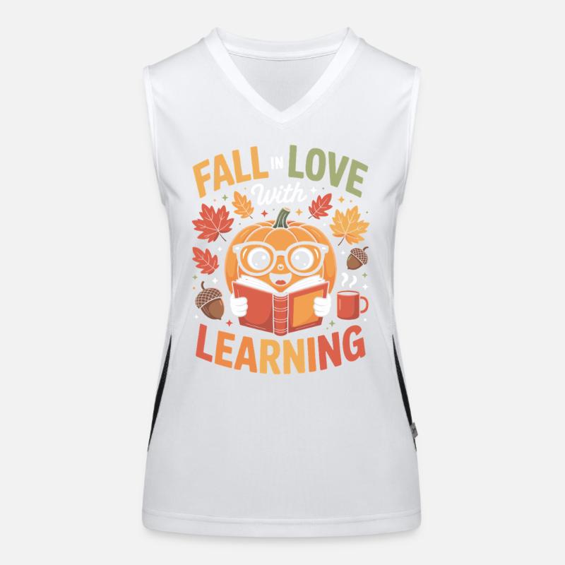 Fall In Love With Teaching Herbst Lehrerin Funktionelles Kontrast-Tank Top für Frauen
