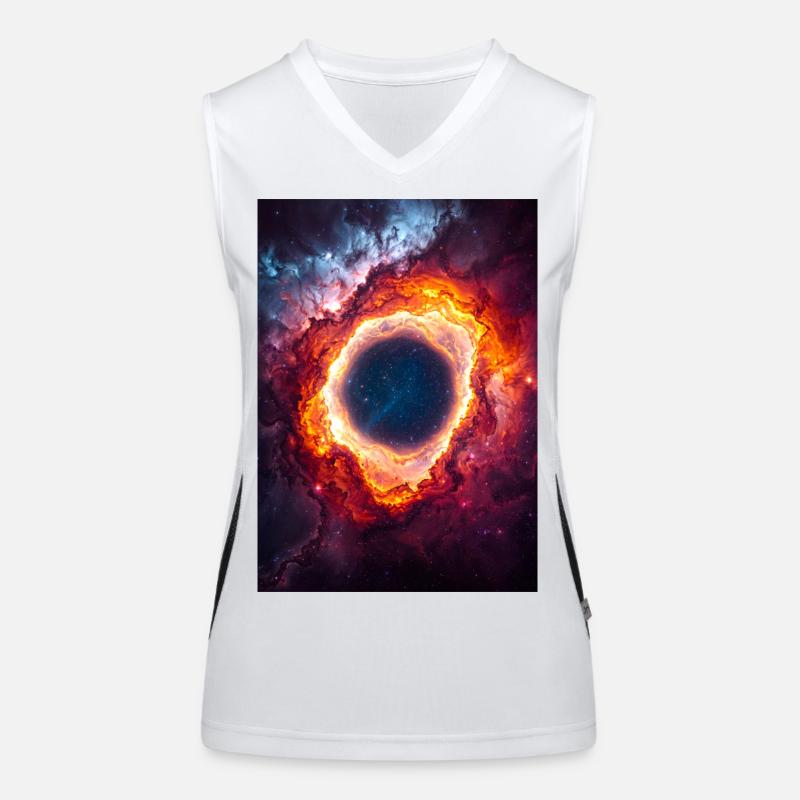 Celestial Ring Nebula Glow Women's Functional Contrast Tank Top