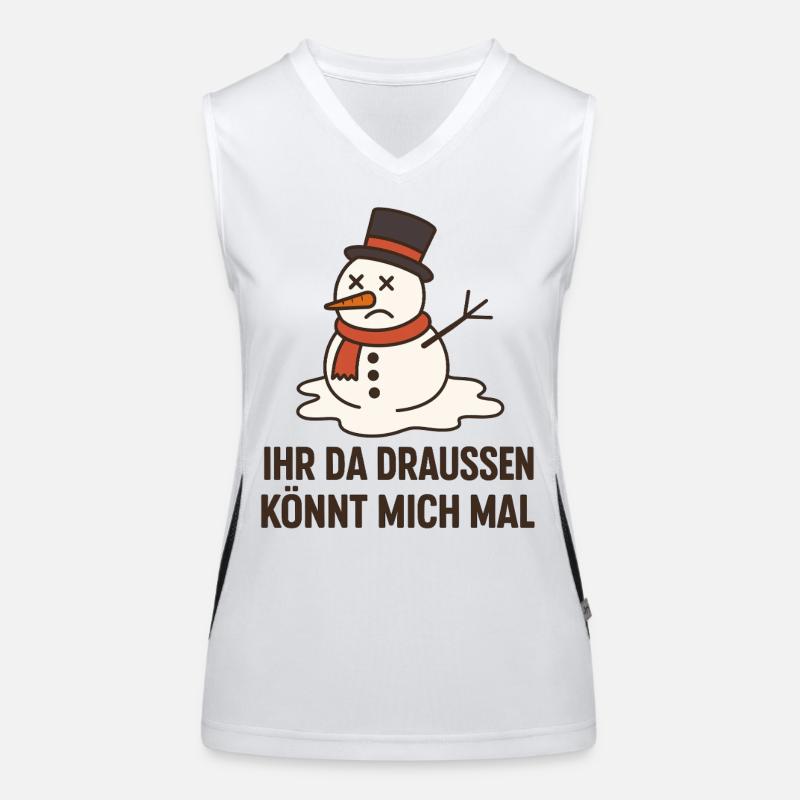 Sorrow Snowman Saying Design Christmas Santa Women's Functional Contrast Tank Top