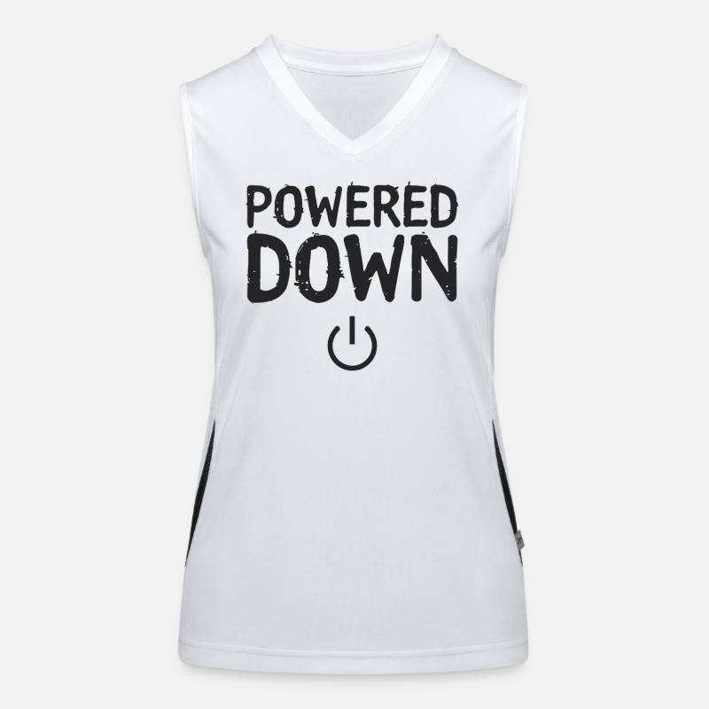 Powered Down Power Status Off Women's Functional Contrast Tank Top