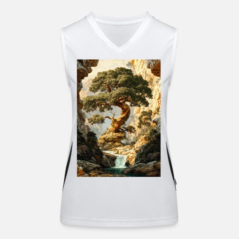Ancient Tree in Canyon Falls Women's Functional Contrast Tank Top