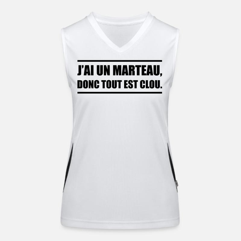 J’ai un marteau donc tout devient un clou Débardeur respirant contrasté Femme