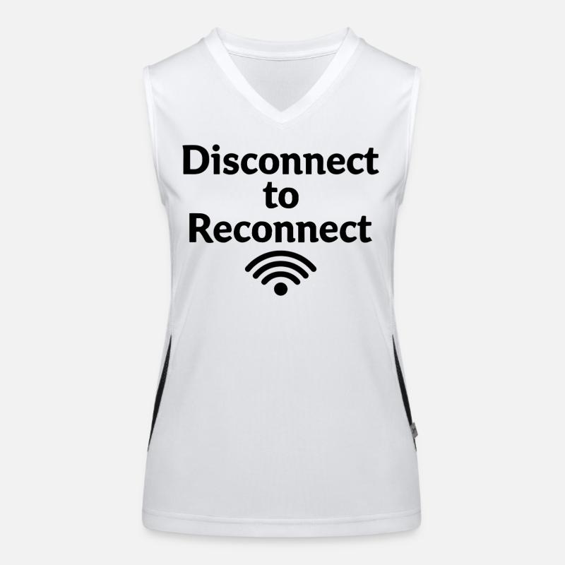 Disconnect to Reconnect Shut Down First Women's Functional Contrast Tank Top