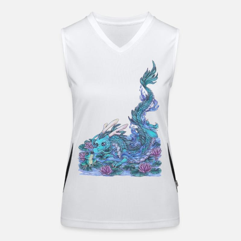See Wasserdrache Geschenk Mangadrache Frosch Funktionelles Kontrast-Tank Top für Frauen