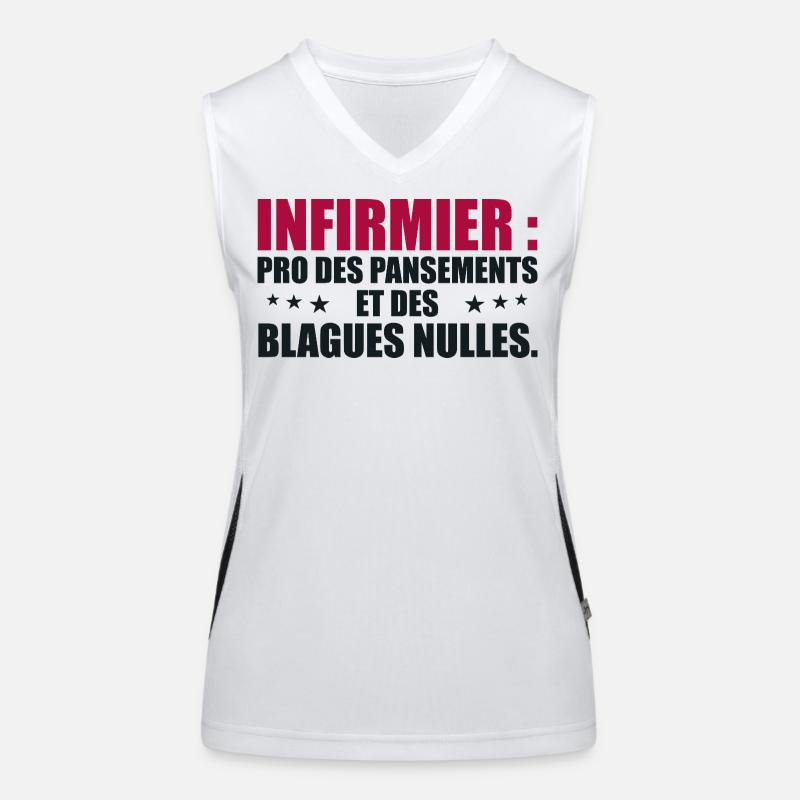 Infirmier pro des pansements et des blagues nulles Débardeur respirant contrasté Femme
