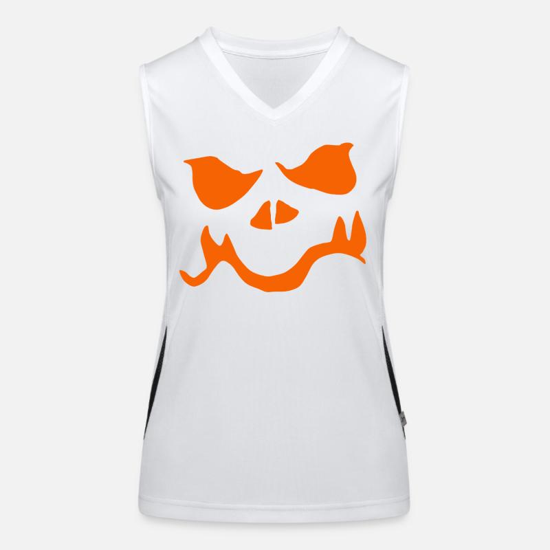 Minimalist Pumpkin Face Halloween Women's Functional Contrast Tank Top