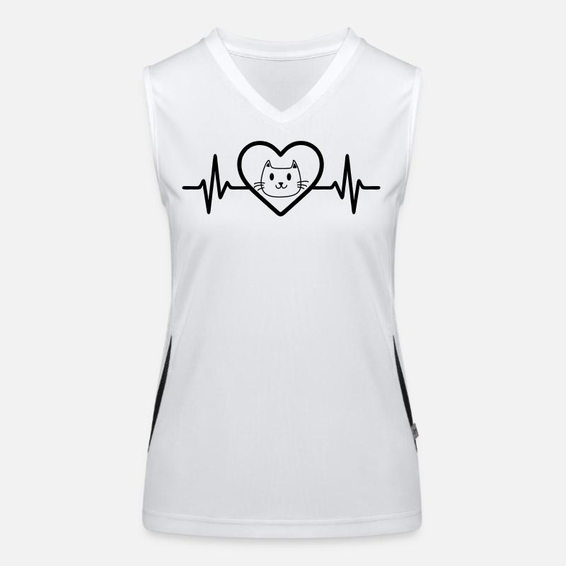 Katze Herz Tier Funktionelles Kontrast-Tank Top für Frauen