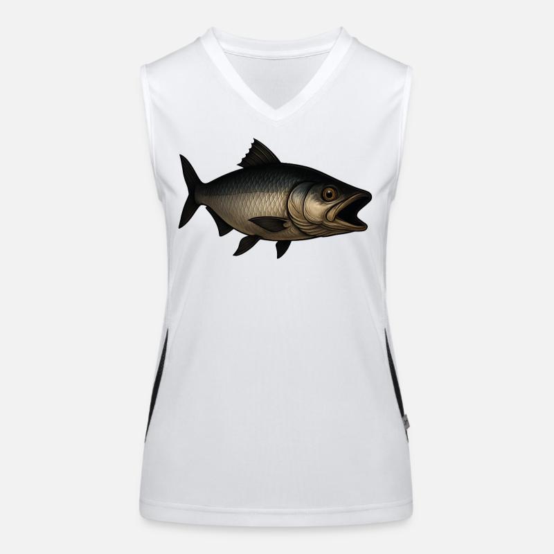 Detailed fish for anglers Women's Functional Contrast Tank Top