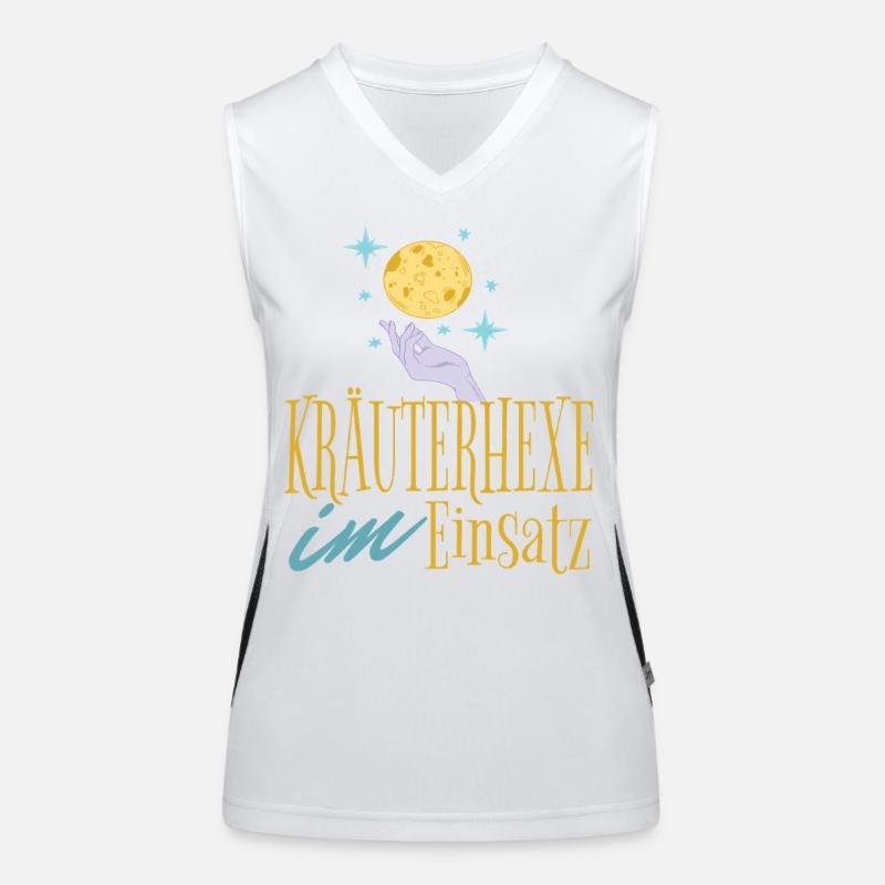 Conception de sorcière magique avec de l’énergie à base de plantes Débardeur respirant contrasté Femme