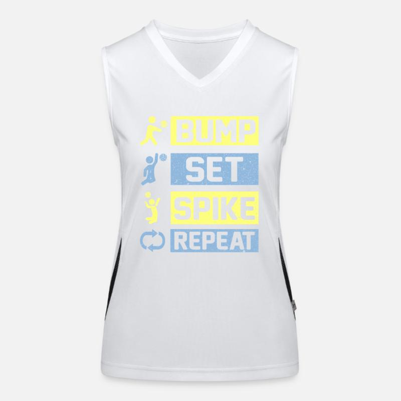 Bump Set Spike Repeat Volleyball Débardeur respirant contrasté Femme